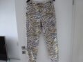 Ascora Damenjeans, Gr. 42, zebra antrazit-weiss-gelb