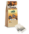 CHAGA - echter sibirische Birkenpilz mit Kiefernadeln in Teebeutel, Natur vegan