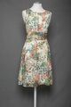 180 08 ESPRIT Damen Kleid Gr. 34 natur bunt geblümt ärmellos  Sommerkleid
