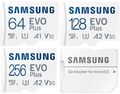 Samsung EVO Plus 2021 microSD SD SDXC 64GB 128GB 256GB CLASS 10 Speicherkarte UHS-I
