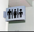 Deko Aufkleber Bad WC Gender Alien Schwarz Ca 16x26cm All Toiletten Sticker