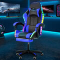 RGB Gaming Stuhl LED Beleuchtung Gamer Sessel Gaming Chair Gamingstuhl 150KG