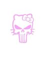 Sprüche Sticker  Hello Kitty Punisher Aufkleber Laptop Auto Schrank Spiegel Pink