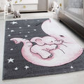 Teppich Kinderzimmer, Kinder-Baby Teppich Rosa süßes Elefant muster Pflegeleicht