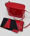 Vintage Handtasche Picard Lackleder inkl Taillengürtel rot original 70er Jahre