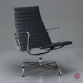 Vitra Eames Aluminium chair EA 116 Design Lounge Sessel Leder Schwarz drehbar