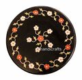 Rund Marmor Kaffeetisch Top Blumenmuster Inlay Arbeit Beistelltisch für Wohndeko
