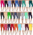 Merry Style Damen Capri Leggings Elastischer Bund 3/4 Kurz Hose XS-4XL Baumwolle