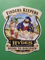 HYDES Brauerei FINDERS KEEPERS Bierabzeichen Echt Ale Pumpenclip vorne Manchester
