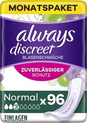 Always Discreet Normal Inkontinenz Einlagen Blasenschwäche 4x24Stück geruchsneut