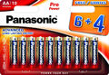 Panasonic Pro Power Mignon AA, LR6 AM3 Alkaline 10er Blister MN1500 LR6XEG/10B4F