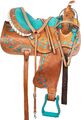 Premium Barrel Racing Rodeo Silver Show Racer Western-Pferdesattel 14 bis...