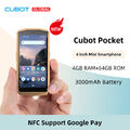 CUBOT Pocket Handy 4'' Mini Smartphone 4GB+64GB Android 11 4G 2*SIM Face ID NFC
