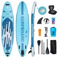 Stand Up Paddle Board Stand SUP Set Surfboard mit Size Aufblasbar 320 cm Blau DE