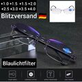 1-2 Lesebrille Blaulichtfilter Brille Rahmenlos Lesehilfe Anti Blaulicht 1.0-4.0