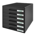 LEITZ Schubladenbox Plus  schwarz 5212-00-95, DIN A4 mit 6 Schubladen