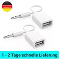 3.5 mm Klinke male AUX-Audio Stecker auf USB Adapter Kabel Auto KFZ (NEU)