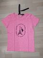 T-Shirt Damen Gr 36 rosa 1.2.3 PARIS Motiv Eiffelturm Glitzer Strass sommerlich