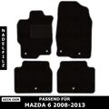 Für Mazda 6 GH 2008-2013 - Fußmatten Nadelfilz 4tlg Schwarz, 6 clips