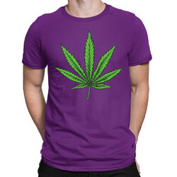 Cannabis Leaf Men's T-Shirt | DTG Printed - Weed Smoke High Marijuana stoner