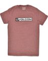 Volcom grafisches Herren-T-Shirt Oberteil klein braun Baumwolle LS09