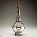 Vintage Klarglas Marokkanische Rose Wasser Parfüm Sprinkler Flasche funktioniert 15 cm T