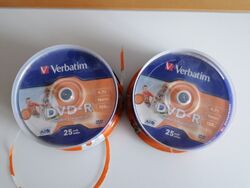 50 Stück Verbatim DVD-R 4,7 GB 16x Speed Printable bedruckbar Rohling NE