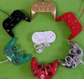 Nintendo Wii - Original Controller Classic Pro Mario Gold Rot Schwarz Weiß