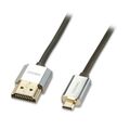 Lindy CROMO Slim High Speed HDMI to micro HDMI Cable wi