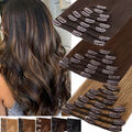 DICK 8 Tressen Clip In Remy Echthaar Haarverlängerung Extensions Wefts Haarteile