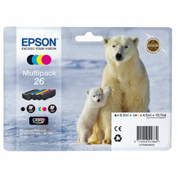 Epson 26 Genuine/Original Inks Cartridges XP-700 XP-615 XP-610 C1326164010 XP810