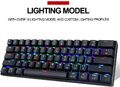 60 % echte mechanische Gaming-Tastatur Typ C kabelgebunden 68 Tasten LED Hintergrundbeleuchtung