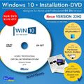 Windows 10 Home/Pro Upgrade/Neu-Installation CD/DVD für PC | 64-Bit Version 22H2