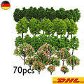 70*Gemischte Modell Bäume Maßstab Zug Garten Park Diorama Landschaftsbau Spur H0