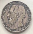 1 Franc 1891 Kongo , Congo. , Belgien . Leopold II . Silber