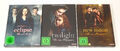 Twilight Saga DVD 1 2 3 Biss zum Abendrot Mittagsstunde Morgengrauen 