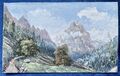 Antike Miniatur-Landschaftsmalerei - Bergszene, George Chance um 1880