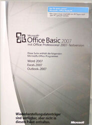 MS OFFICE BASIC 2007 | Vollversion | Dauerlizenz | Outlook + Excel + Word | DE