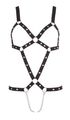 Riemenbody mit Ketten Schwarz sexy Bondage Riemen Harness Body Dessous Ouvert