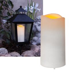 Mini Outdoor LED-Kerze "SERENE" für Laterne mit TIMER flackernd Außen Garten