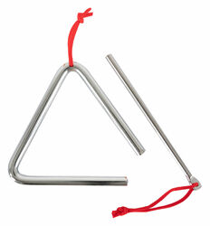 Triangel 10 cm 4" Schlägel Rhythmus Früherziehung Musikinstrument Stahl Kinder