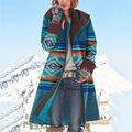 Damen-Mantel, Fleece vorne offen, lange Strickjacke, warme Winter-Outwear-Jacken