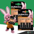 4 x Duracell Plus 9V Block  100% LANGLEBIGER* MN1604 6LR22 Batterie 2 x 2er