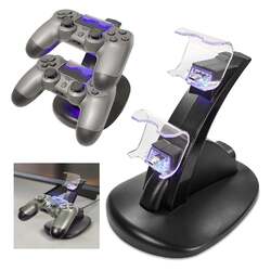 Playstation 4 Controller Ladestation PS4 Dock Ladegerät USB Dual Pad Charger LED