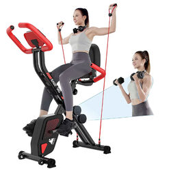 LCD Heimtrainer Fitness Fahrrad Klappbarer Hometrainer Cardio Ergometer TrimmradMit Magnetisch-Widerstand lautlos