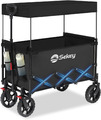 Sekey XXL Bollerwagen Faltbar Kinder 150L 150KG, Faltbarer Bollerwagen mit Dach 