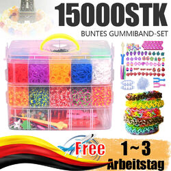 Loom Bänder Set für Armbänder 15000 25 Farben Rubber Bands Bunt Gummibänder Kit
