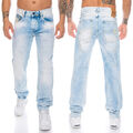 Cipo & Baxx Jeans Herren Regular Slim Fit Hose Dicke Nähte Freizeit Mens Pants