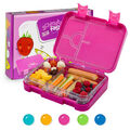 Lunchbox Kinder Brotdose Schule Dose 6 Fächer 21,3 x 15 x 4,5 cm vers. Farben