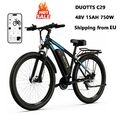 DUOTTS 29 Zoll E Bike Elektrofahrrad 750W E-MTB Pedelec Cityräder 48V 15Ah W/APP